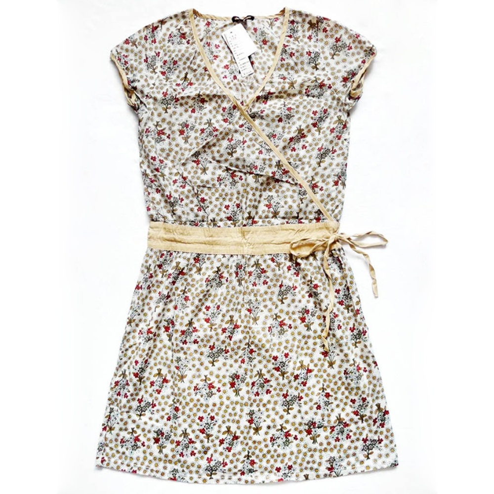 NEW WITH TAG ROSE MARY Floral Faux Wrap Tie Waist Dress